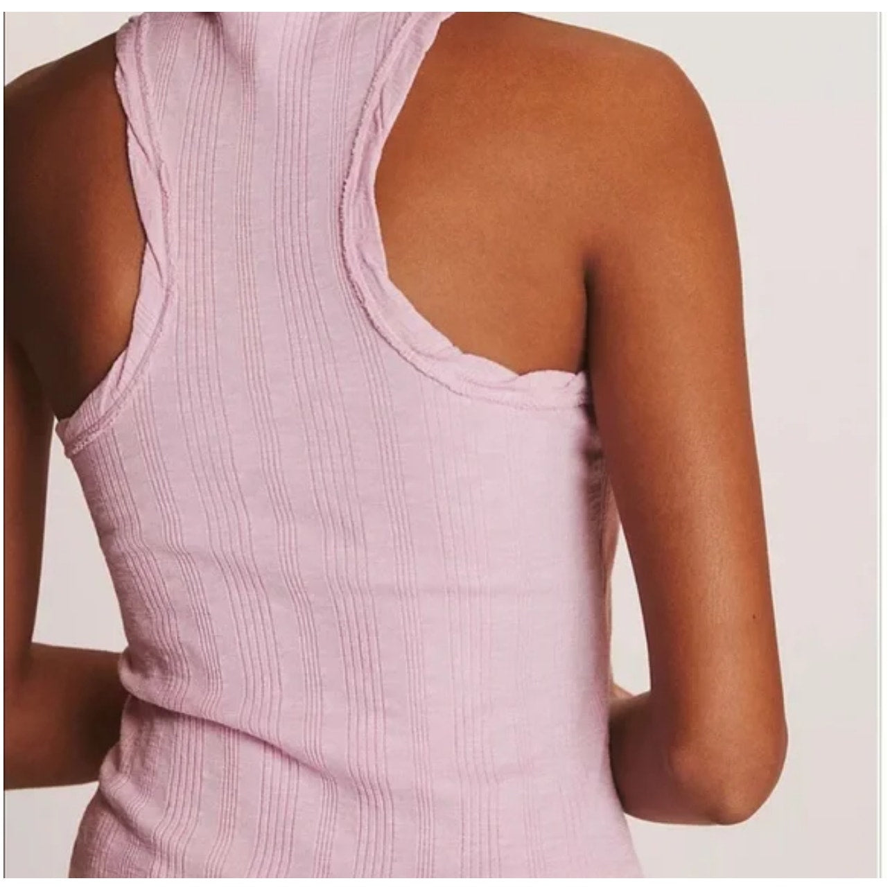 Pilcro Women's Small Pink High Neck Racerback Ribbed Tank Top