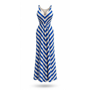 Tommy Bahama Maxi Dress Womens Small Blue & White Chevron