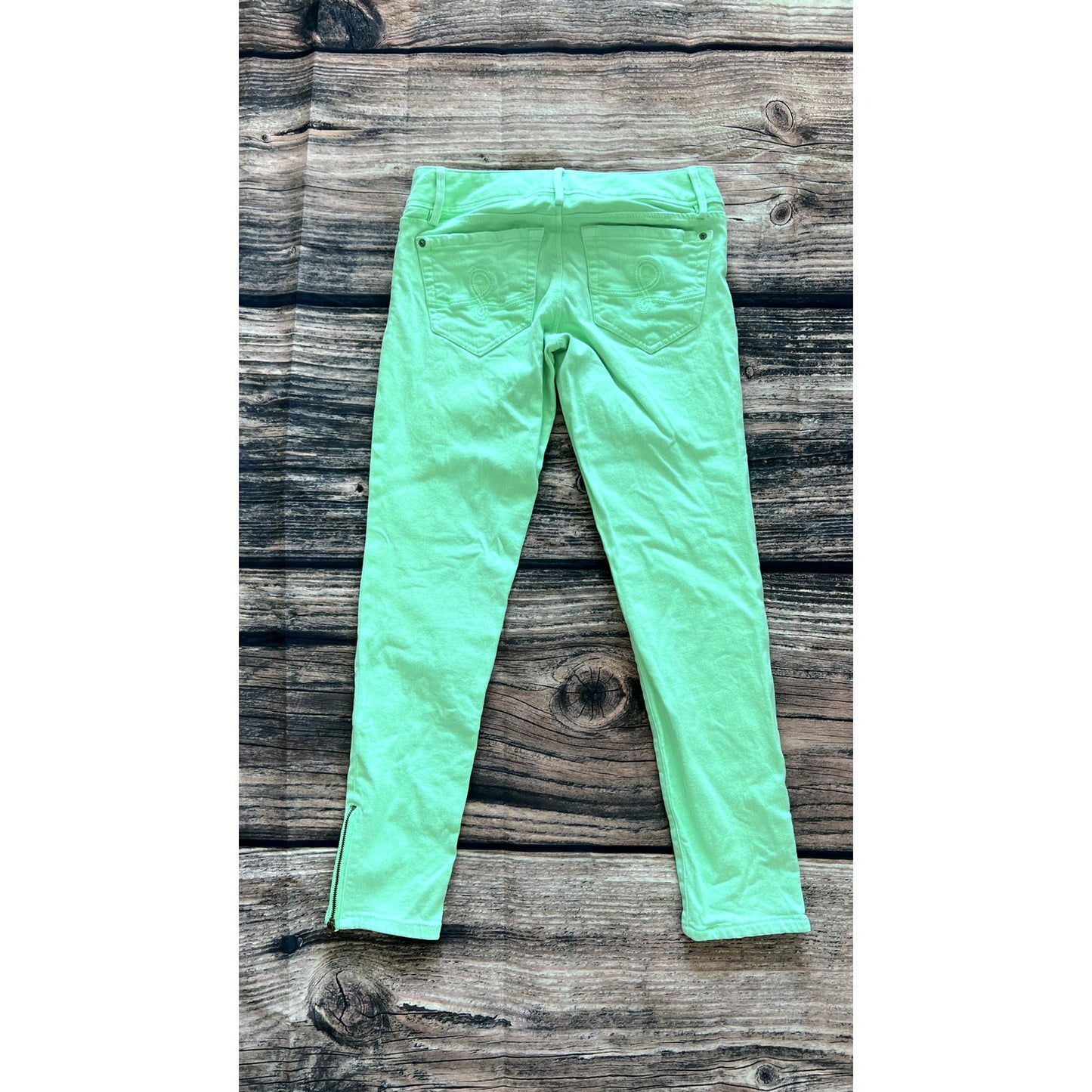 Lilly Pulitzer Women's Skinny Ankle Zip Jeans Green Size 0