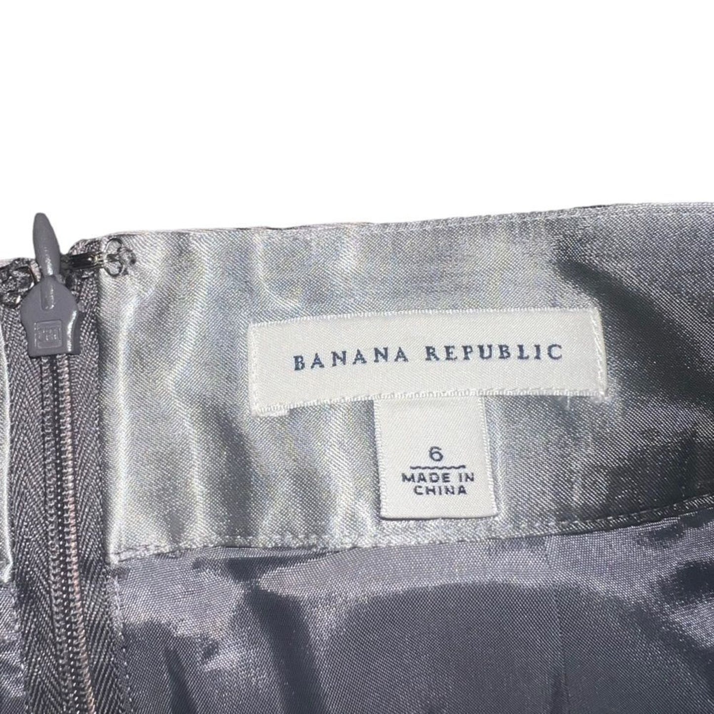 Banana Republic Skirt Womens Size 6 Gray White Rose Floral Pencil Knee