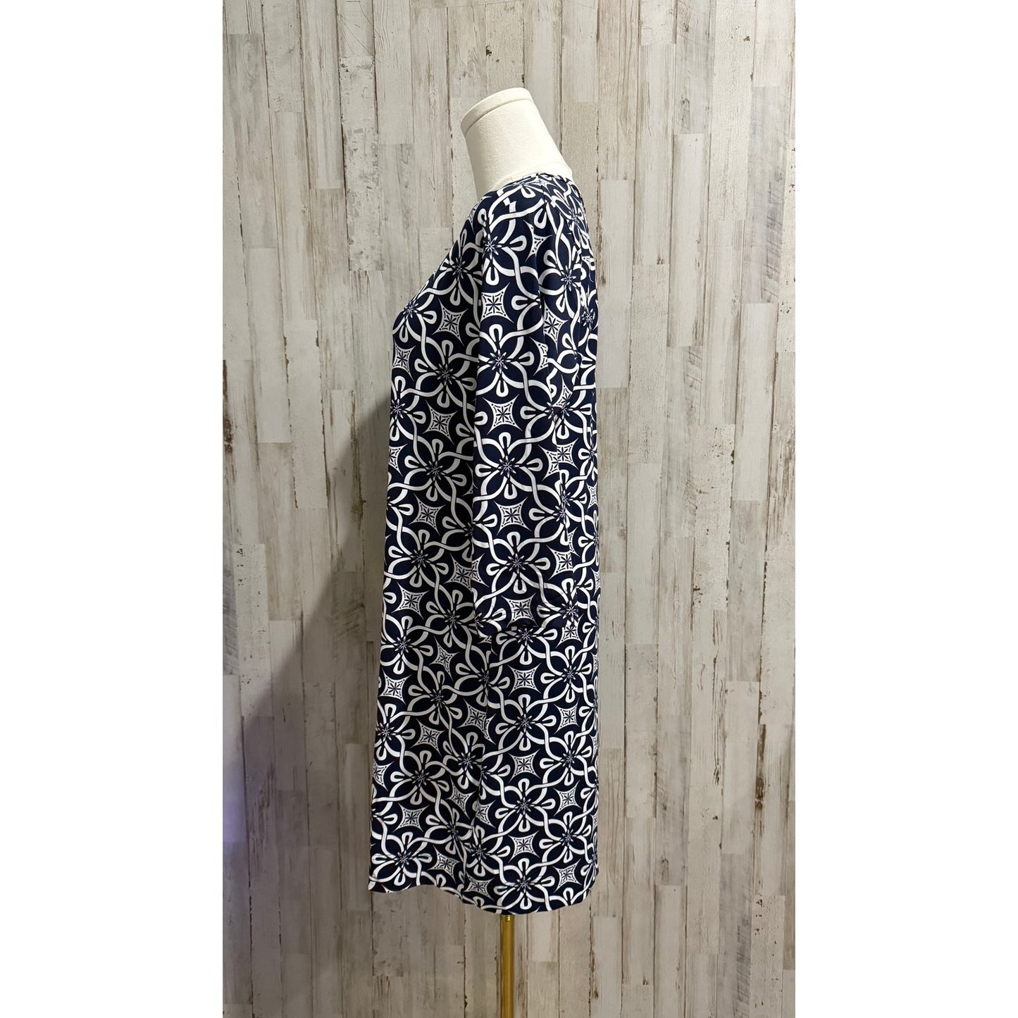 Lulu-B Women's Geometric Print Knee-Length Dress 3/4 Sleeve Size Medium