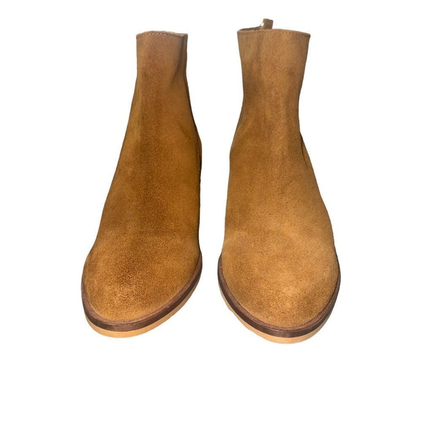 NWOT Steve Madden Legally Ankle Booties Womens 5.5 Brown Back Zip Block Heel