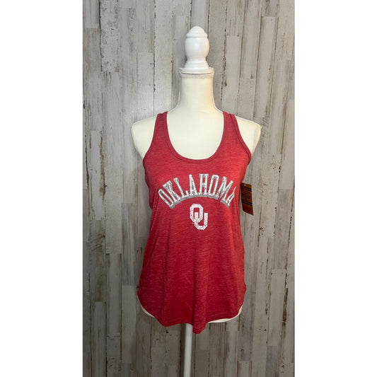 NWT Oklahoma Sooners Women's Red Racerback Tank Top Size Small Casual Summer