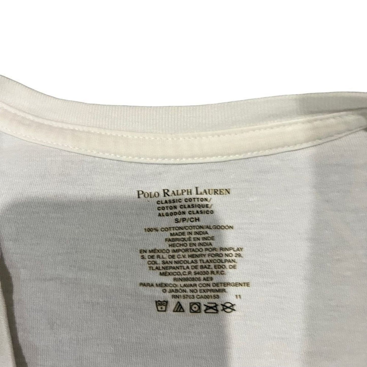 Polo Ralph Lauren Small White V-Neck Short Sleeve T-Shirt/Undershirt