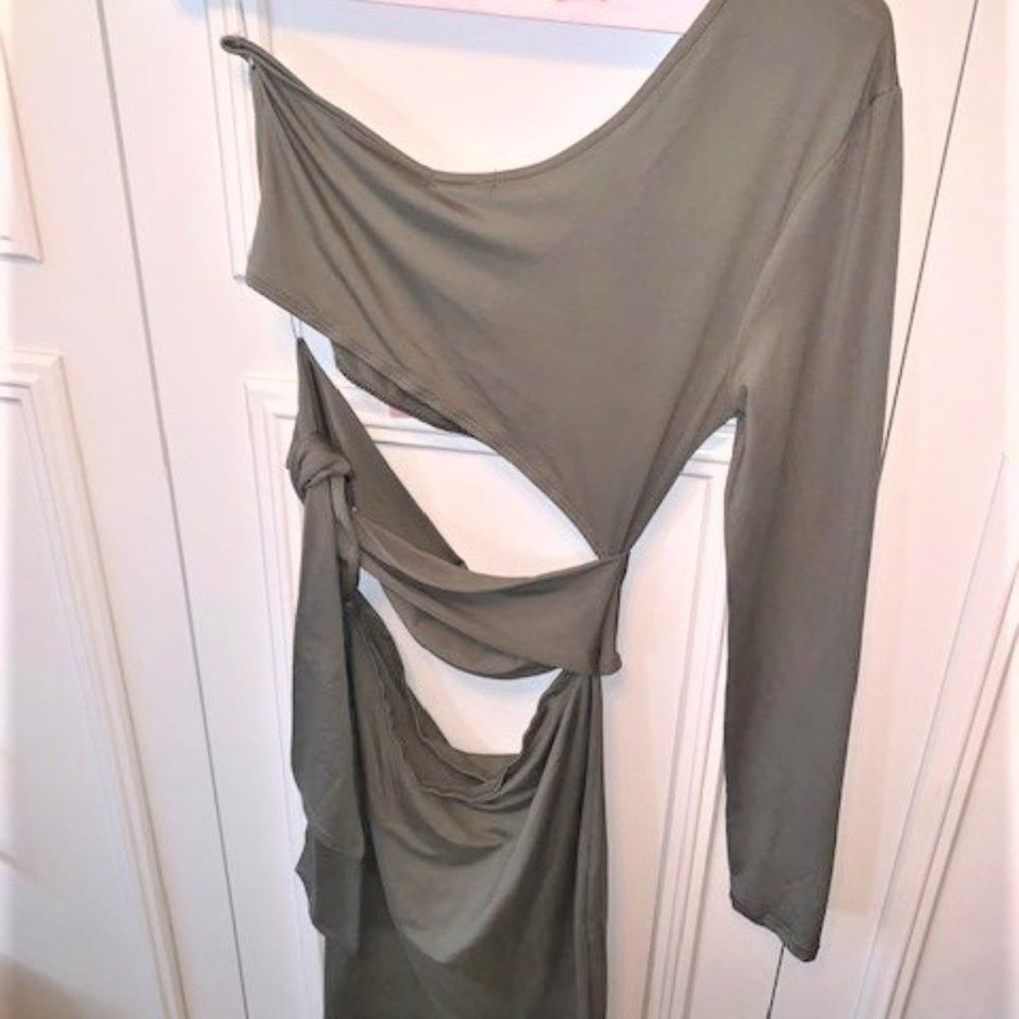 Olive one shoulder mini dress NWT