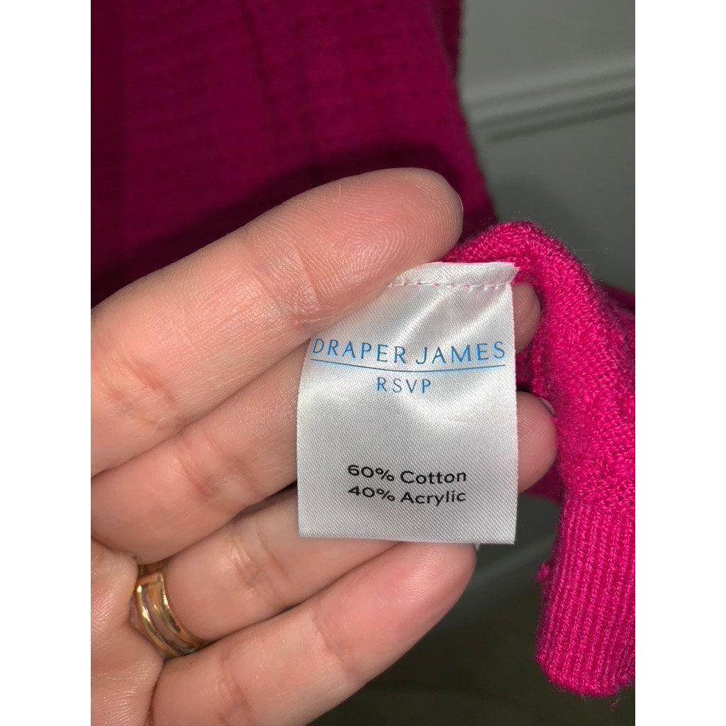 Draper James Women's XXL Hot Pink V-Neck Cardigan Sweater
