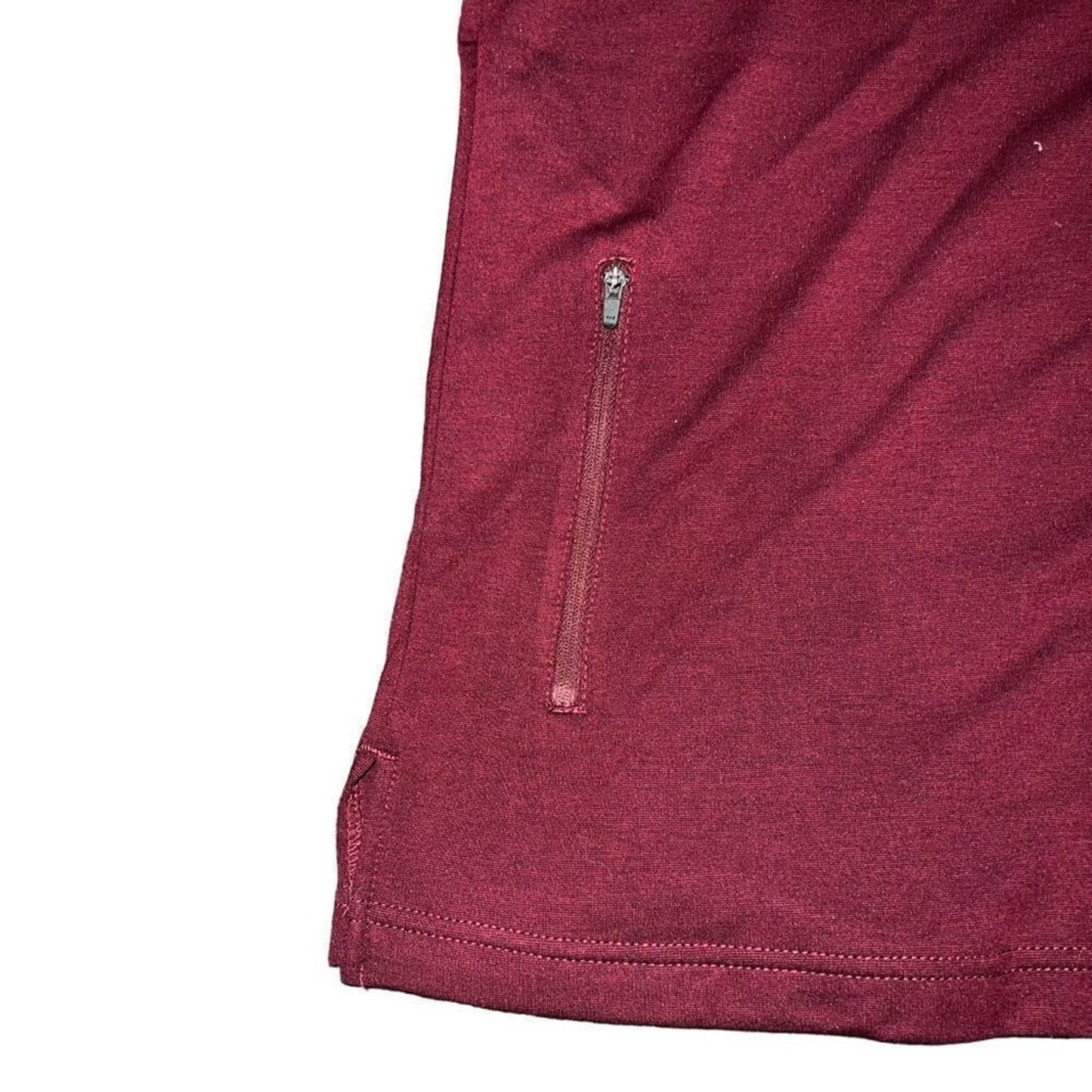 Jaanuu Scrub Top Men's XL Burgundy Wine V-Neck Short Sleeve Chest Zip