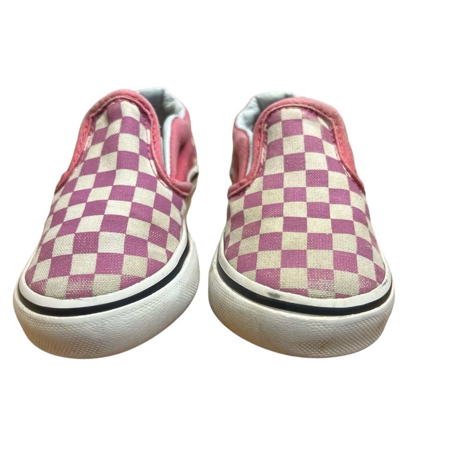 Vans Slip-On V Shoe - Checkerboard Pack- Fuchsia/White - Toddler Girls' 5.5