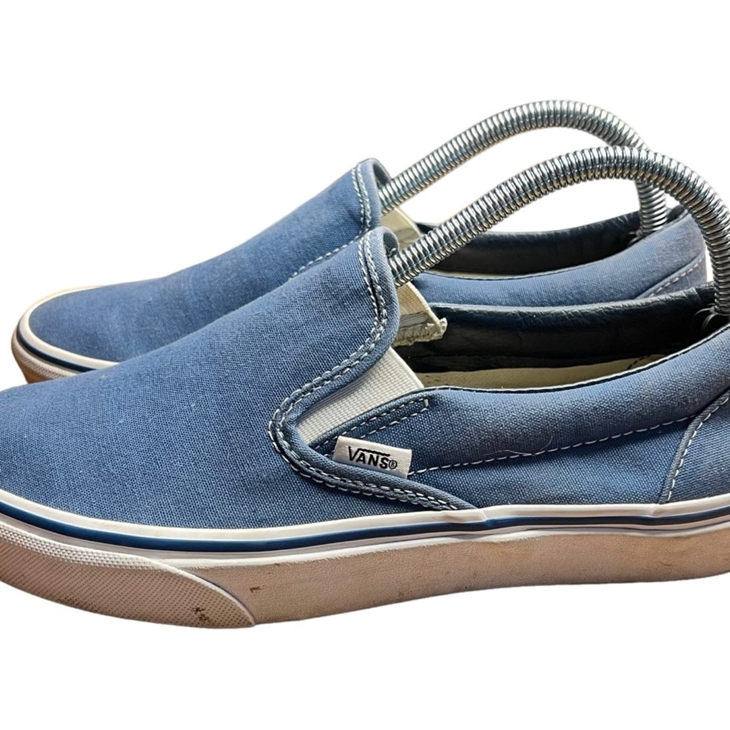 Vans Classic Blue/White Slip-on Shoes - Men's 7.5 / Women's 9.0