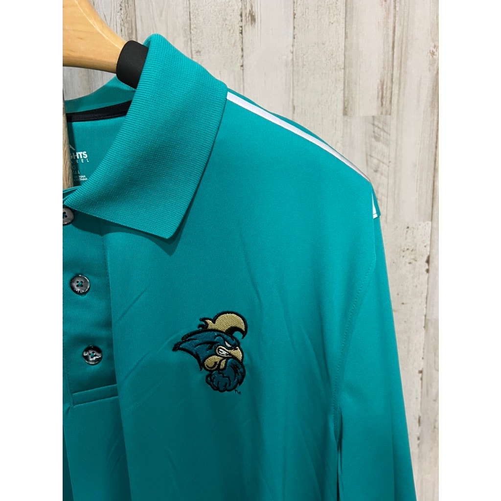 NWT Knights Apparel Men's Large Coastal Carolina Teal Polo Golf Shirt