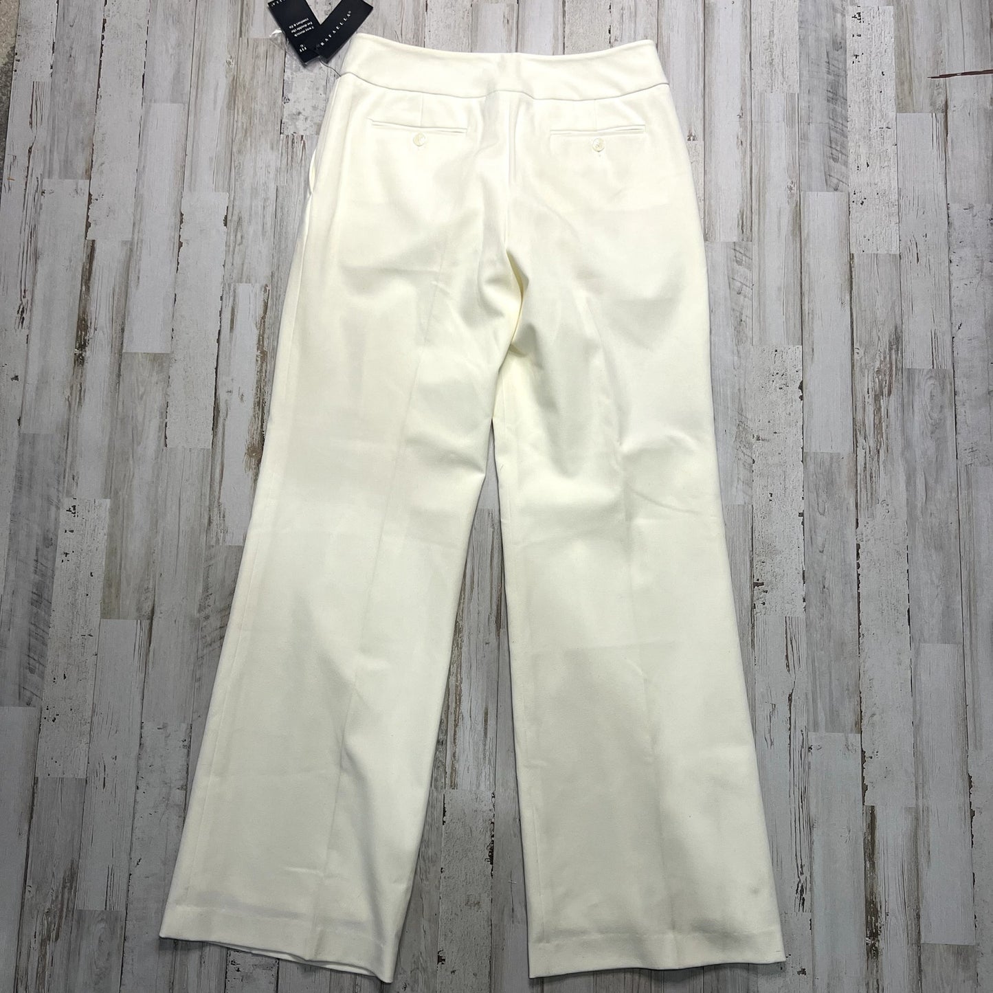 NWT Rafaella Women's Ivory Wide-Leg Twill Pants Cream Size 4