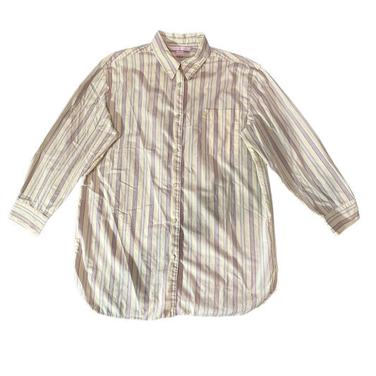 Victoria's Secret Women's Small Striped Long Sleeve Button-Up Blouse