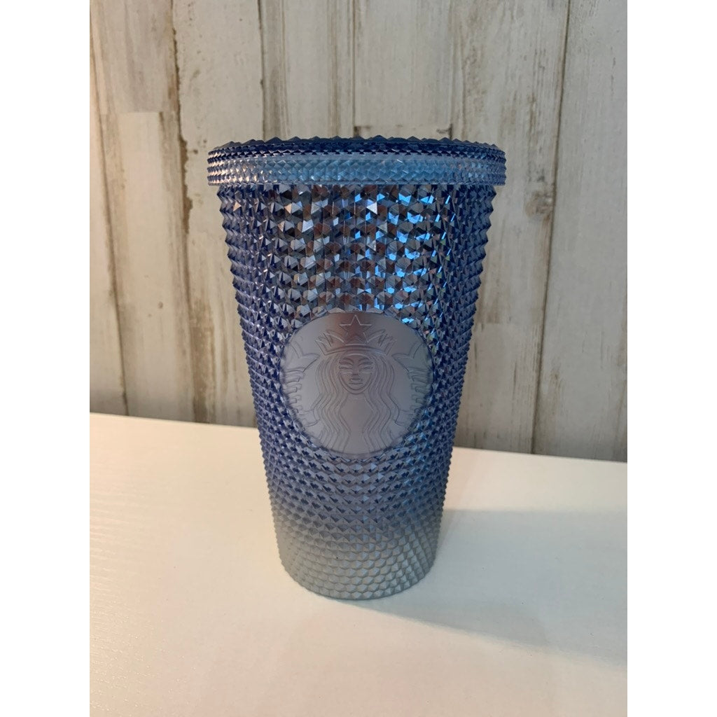 Starbucks Studded Tumbler Icy Blue Silver Ombre 16 oz NO STRAW