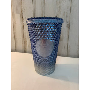 Starbucks Studded Tumbler Icy Blue Silver Ombre 16 oz NO STRAW