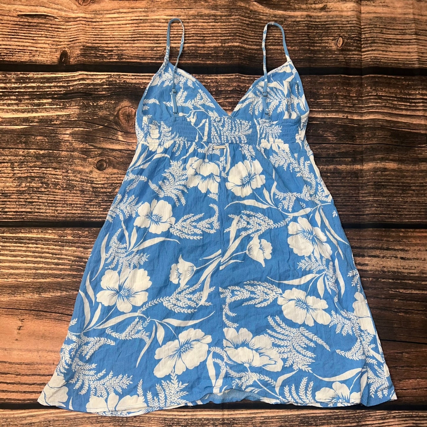 Billabong Women's Floral Mini Slip Dress Blue Sleeveless Size Medium