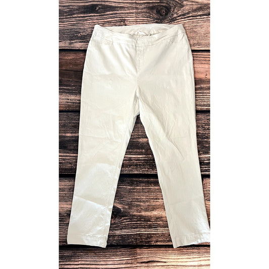 Soft Surroundings Women's 1X White Pull-On Casual Pants