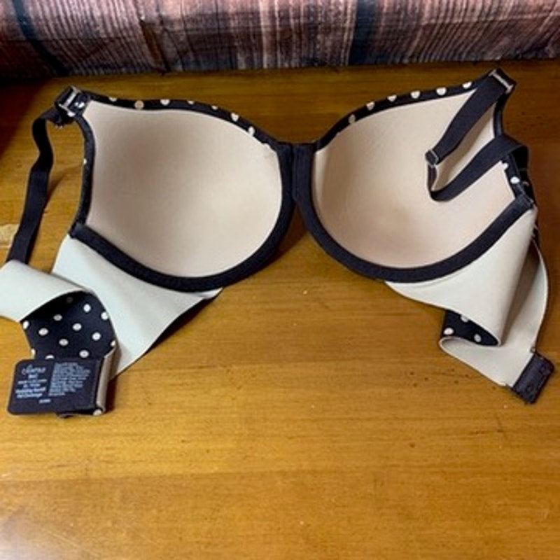 Soma Vanishing Back Bra Womens 36C Brown White Polka Dot