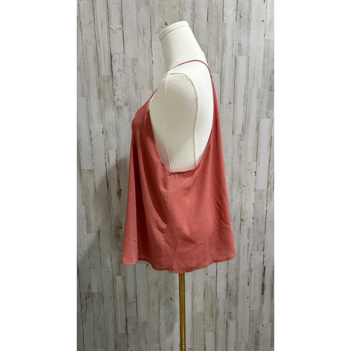 Wet Seal Cami Tank Top Womens Size L Pink V-Neck Racerback Spaghetti