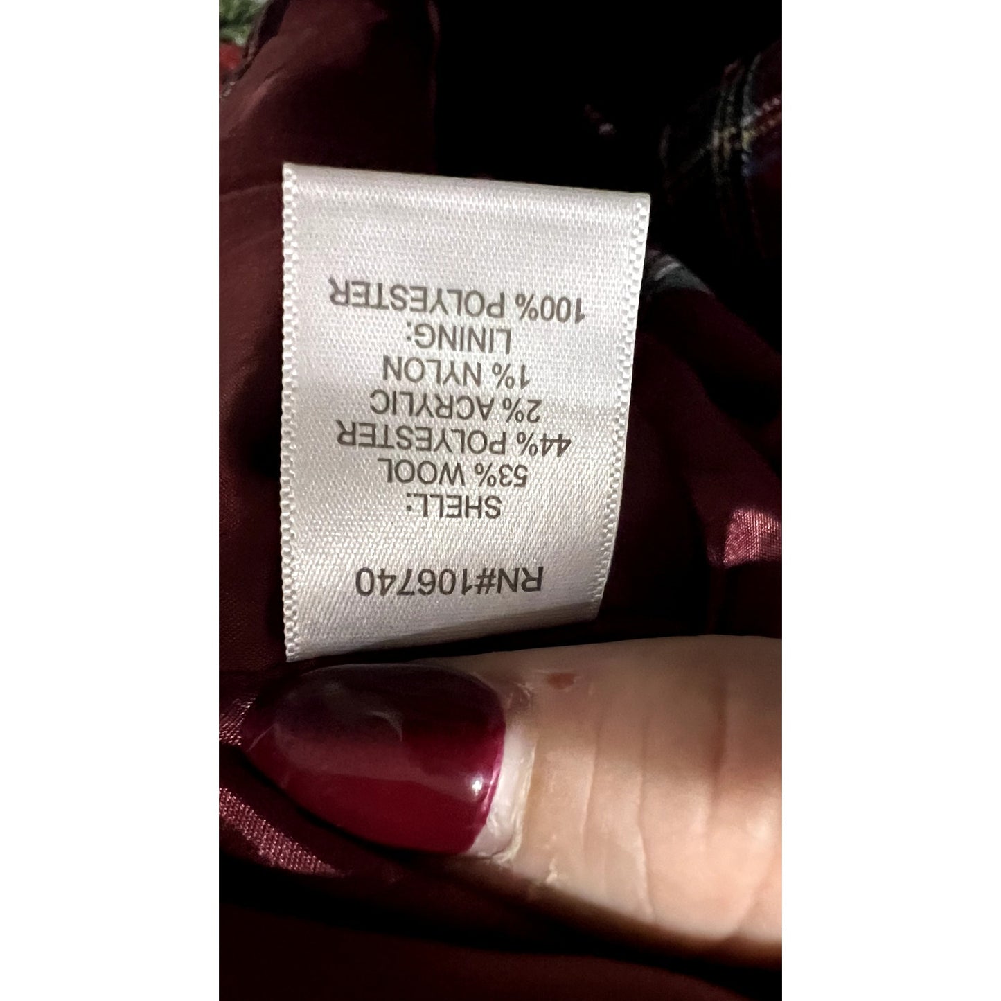 NEW Chadwicks Women's Plaid Wool Blazer Red Size 12P Mid-Length Jacket