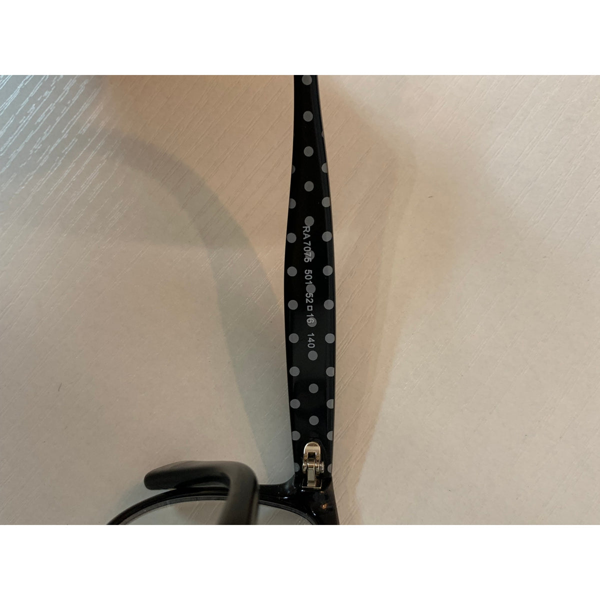 Ralph Lauren Womens Eyeglasses Prescription Frames Black Cat Eye Polka Dot Temples