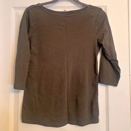 Zara Collection Women's Slim Fit Boatneck 3/4 Sleeve Shirt Size Large