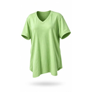 Lands' End T-Shirt Womens Plus Size 3XL Light Green V-Neck Short Sleeve 100% Cotton