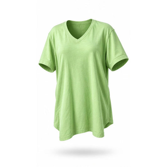 Lands' End T-Shirt Womens Plus Size 3XL Light Green V-Neck Short Sleeve 100% Cotton