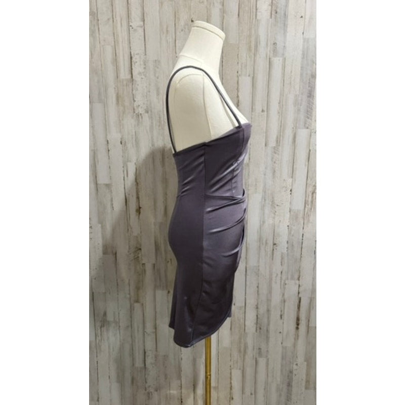 Windsor Dress Womens Size Small Purple Ruched Bodycon Mini Cowl Neck Party