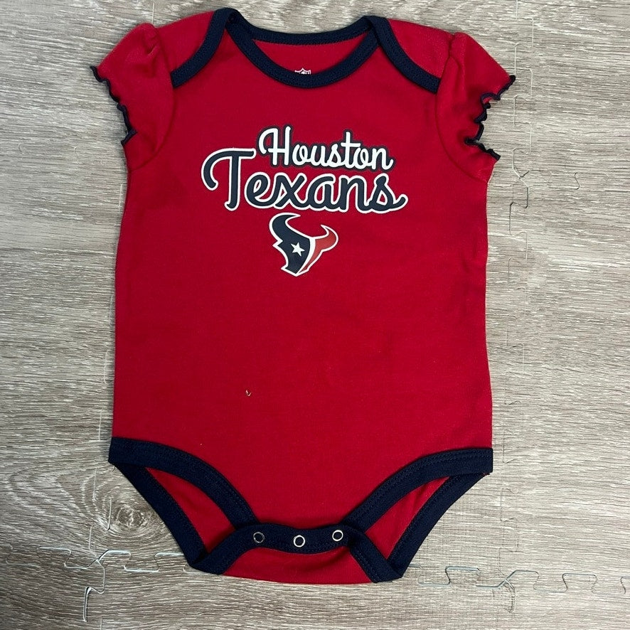 NWT Houston Texans Baby 3-Pack Bodysuit Set Multicolor NFL Apparel 6-9 Months