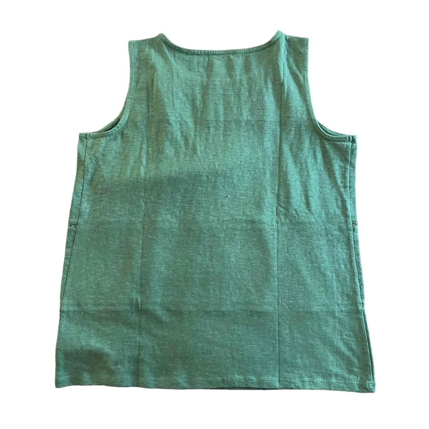 NWT Talbots Green Sleeveless Embroidered Panel Tank Top Size Plus 1X