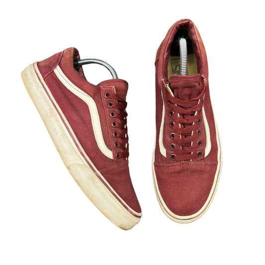 VANS Old Skool Maroon/Garnet Canvas Unisex Low Top Lace-up Sneakers Mens Size 10