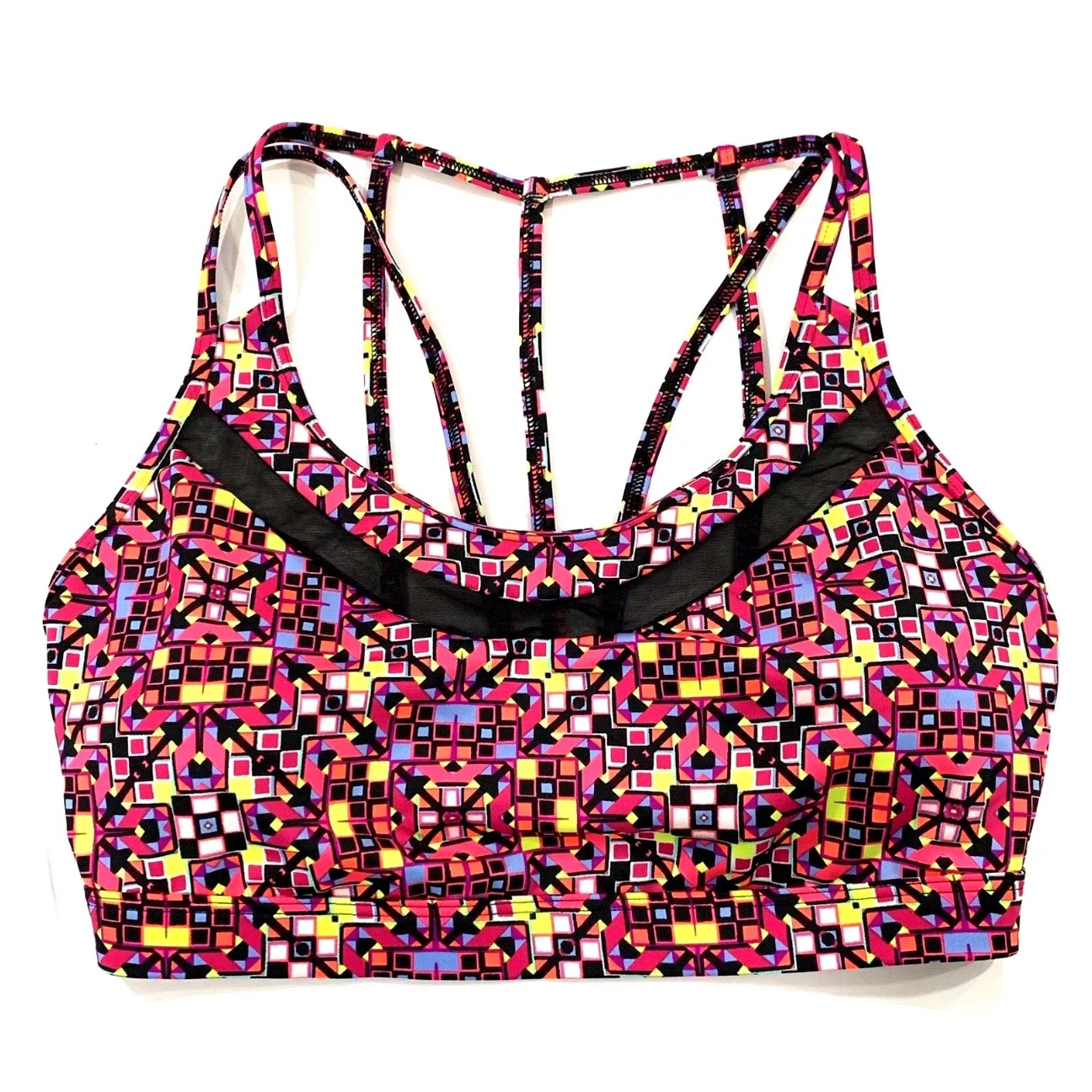 Victoria Sport Women's Small Strappy Mesh Wireless Lightly Padded Sports Bra