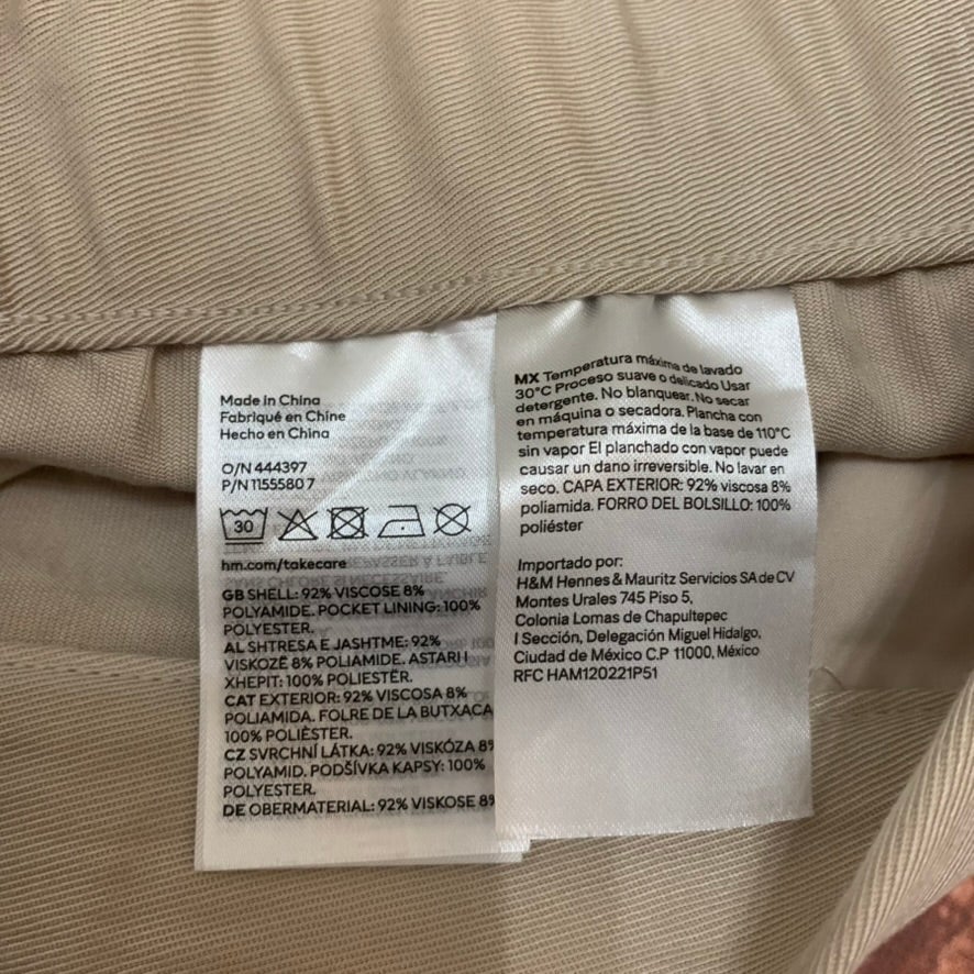 NWT H&M Pants Womens Size 18 Beige High Rise Straight Leg