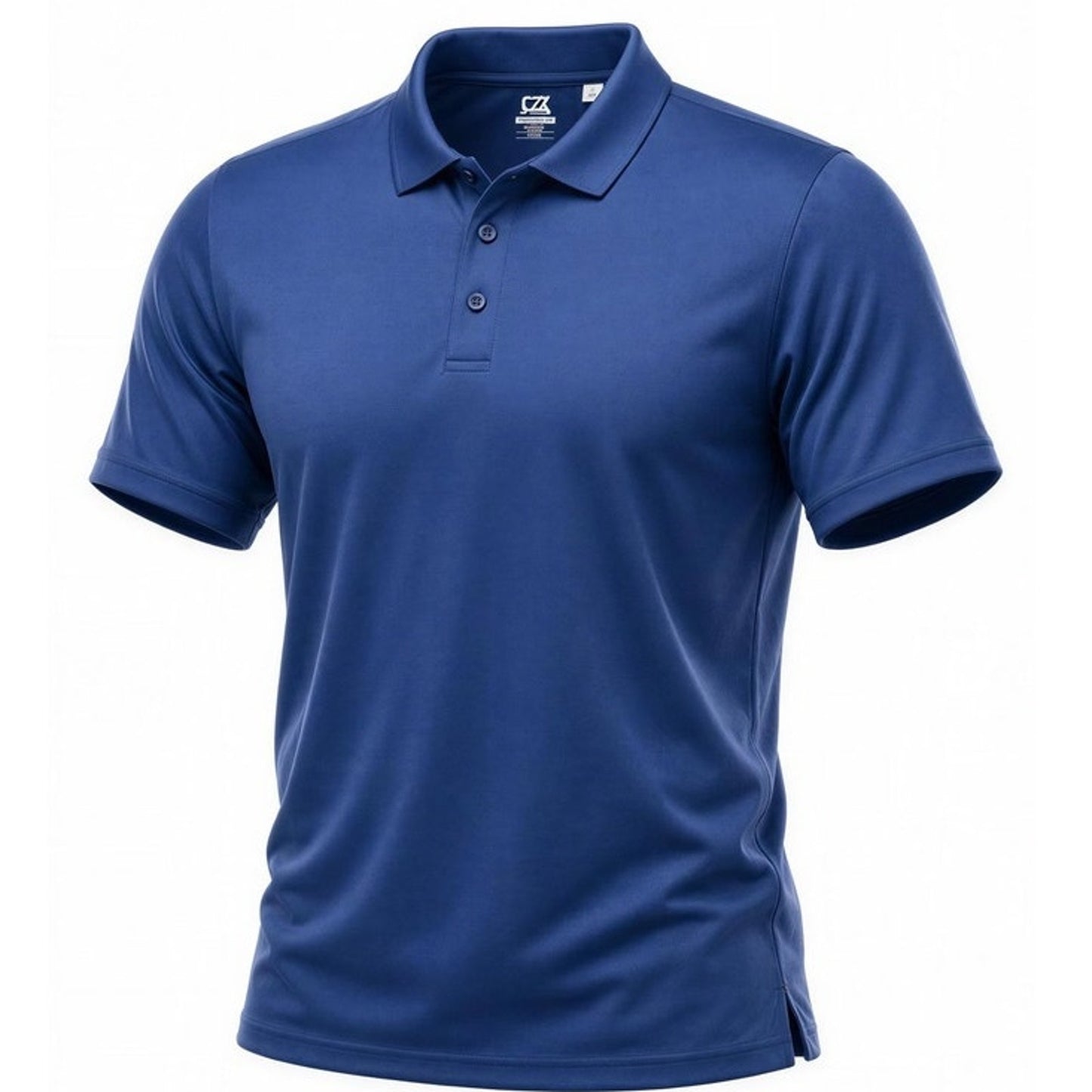 Cutter & Buck Men's Polo Shirt Size Large Blue Solid Short Sleeve Golf