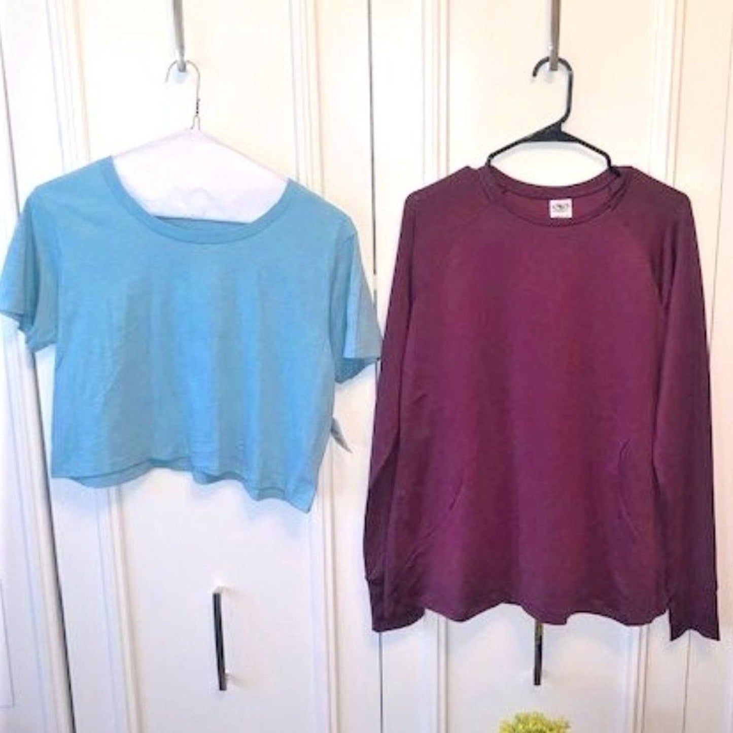 Set 2 maroon/lt blue tops - XL