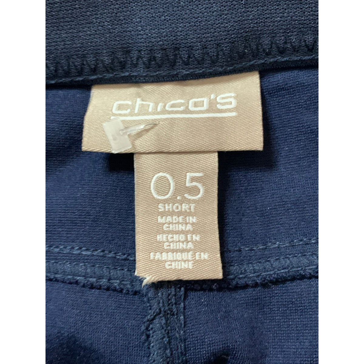 Chico's Travelers Pants Womens 0.5 (6/M) Short Navy Blue Pull-On Slim Straight