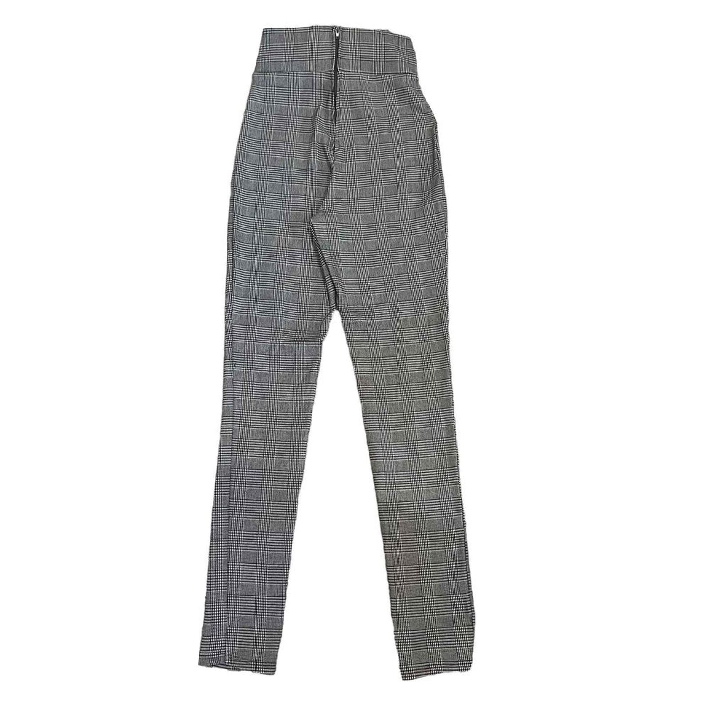 Windsor Women's Houndstooth Plaid Paperbag High Waisted Skinny Pants Size Small