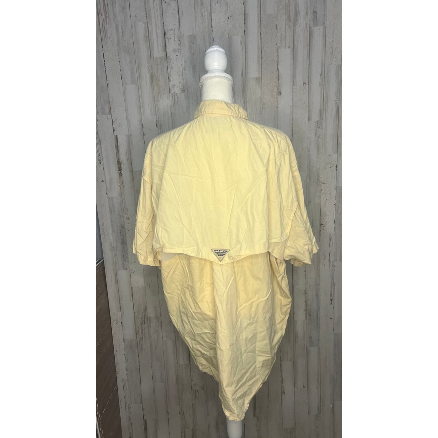 Columbia PFG Bahama II Men's 2XL Yellow Short Sleeve Shirt Casual