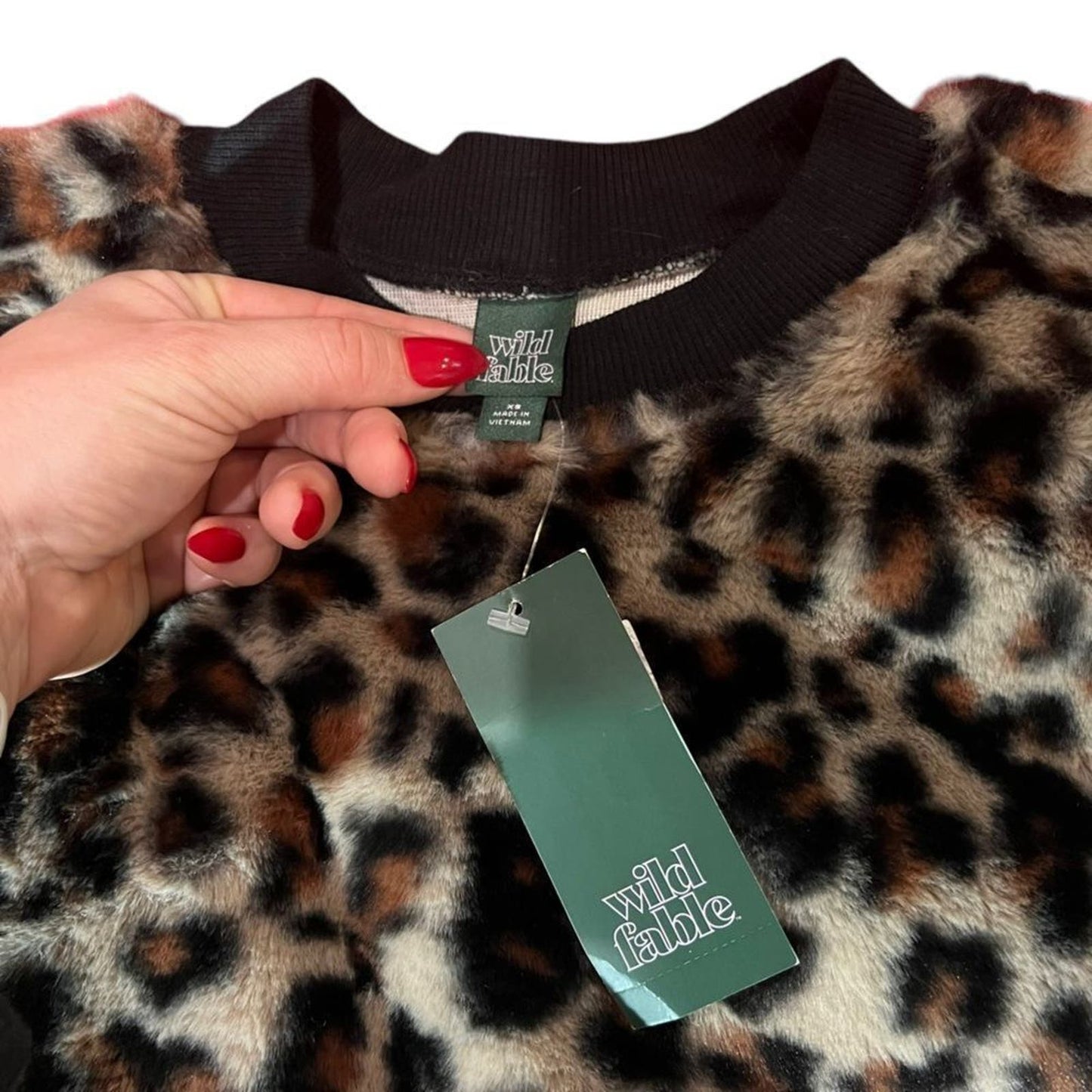 NWT Wild Fable Fuzzy Leopard Print Sweater Size XS