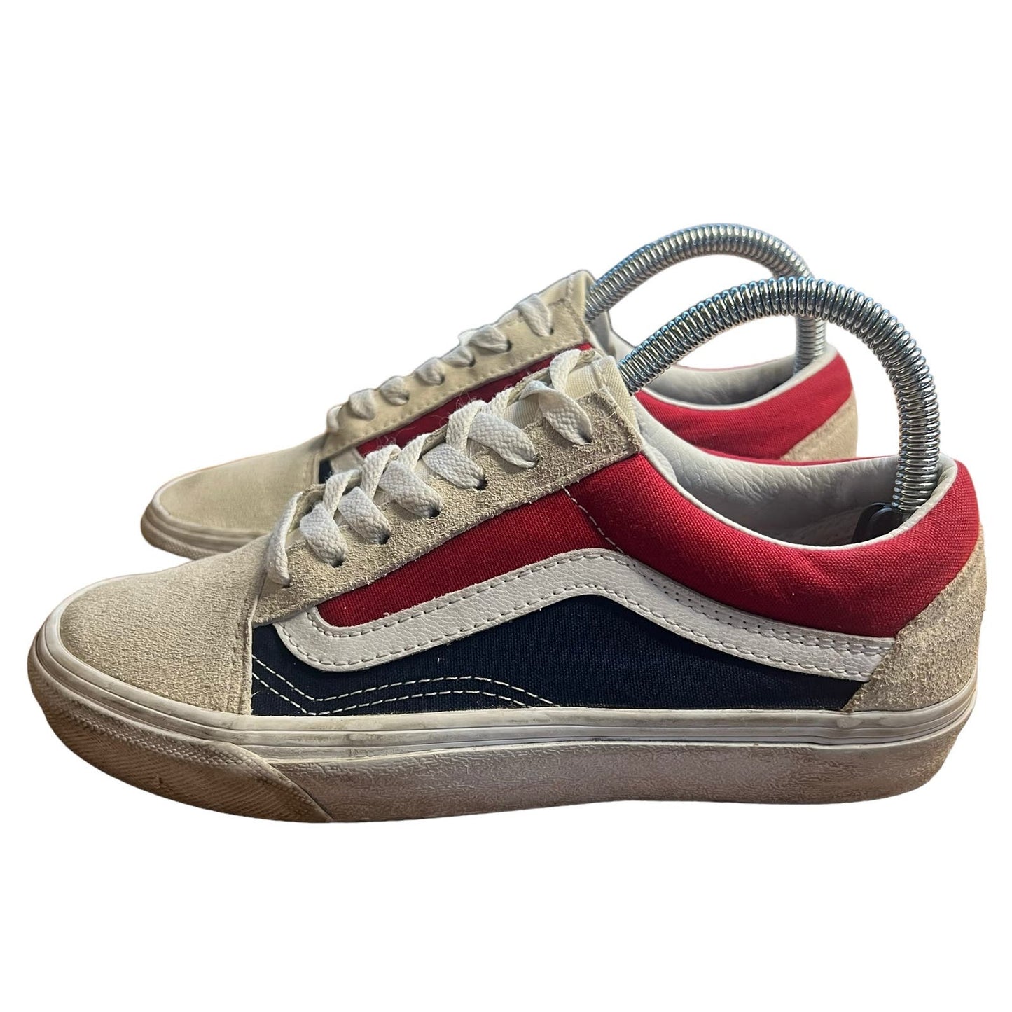 Vans Old Skool Retro Block Women’s 7 Sneakers Multicolor Canvas Suede Low Top