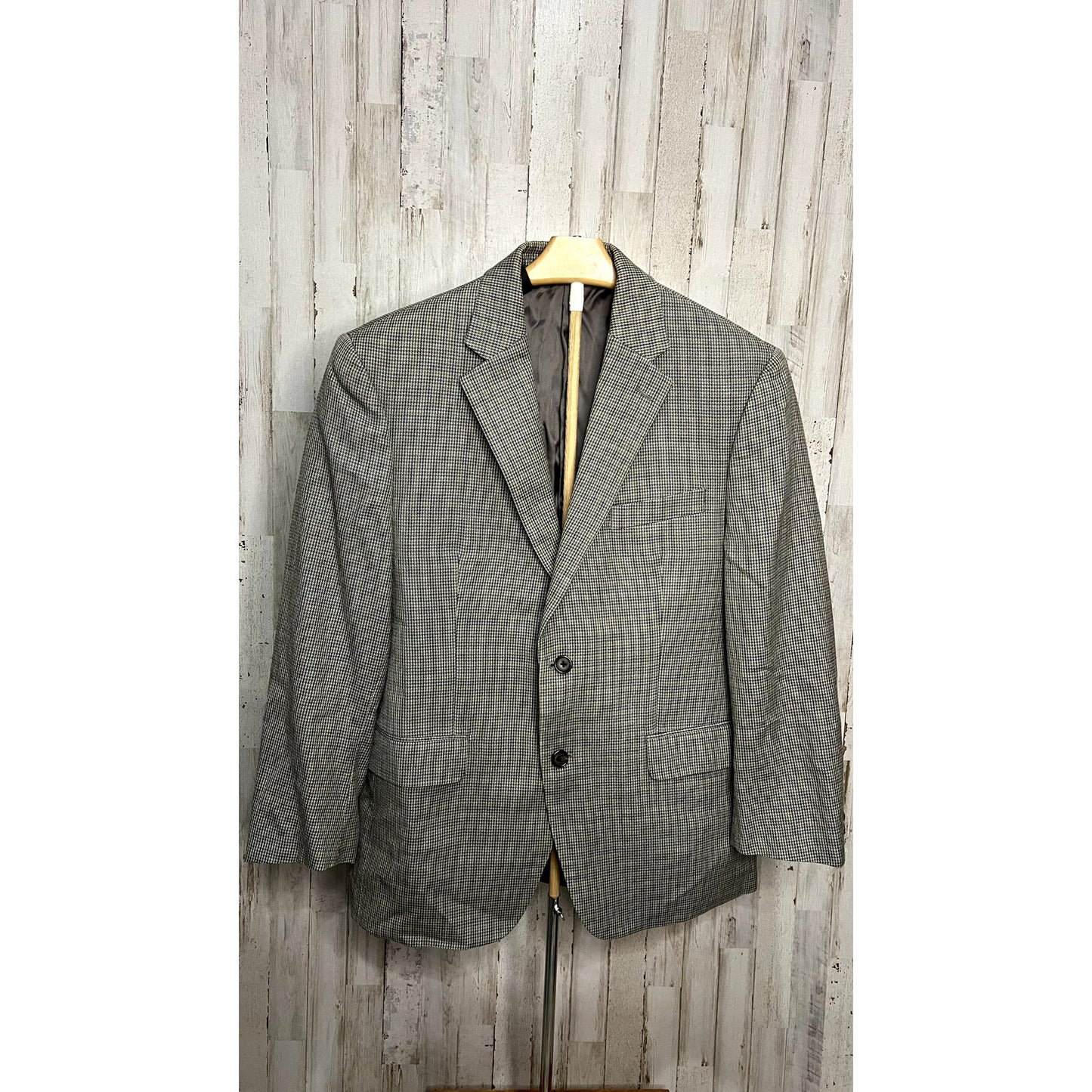 Vintage 90s Ralph Lauren Men's Herringbone Silk/Wool Blend Blazer Size 40S