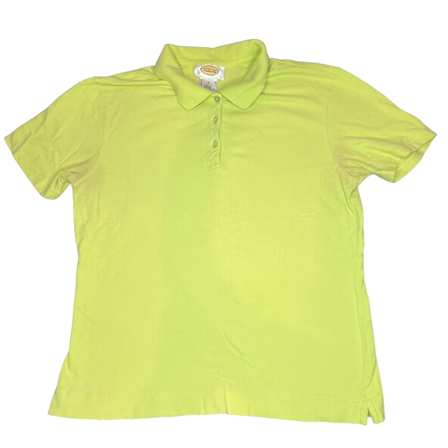 Talbots Women's Small Bright Yellow Short Sleeve Casual Spring Polo Shirt