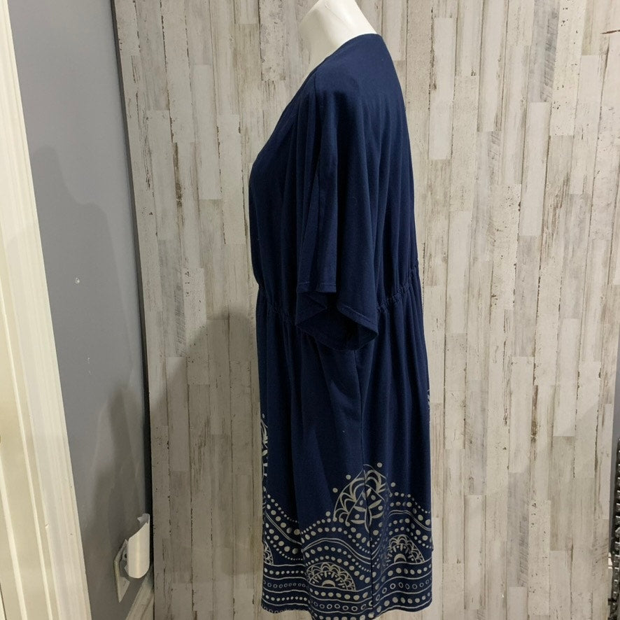 Swimsuits For All Cover Up Womens Medium Blue Geometric