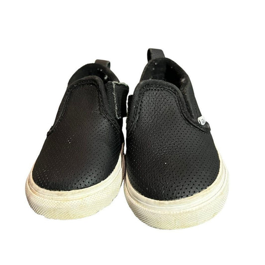 Kids Black Vans Slip On Sneakers Size 6