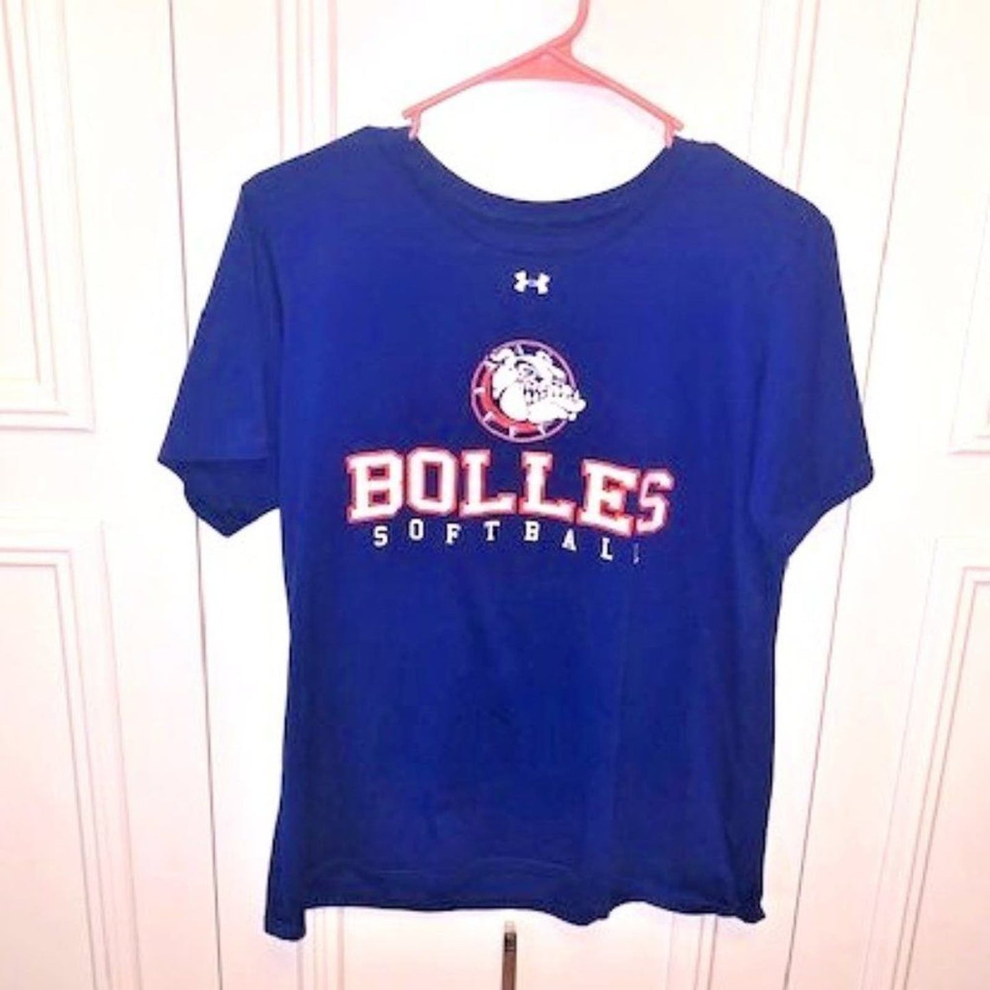 Under Armour pullover blue Bolles top sz L EUC