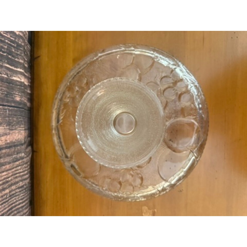 Fruit Embossed Cakeplate & Dome Set Clear Elegant Design 12"