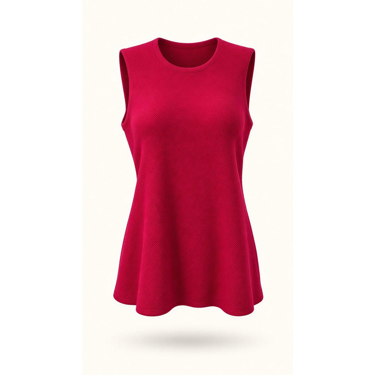 Adrienne Vittadini Sweater Tank Womens Large Red Sleeveless Scoop 100% Cashmere
