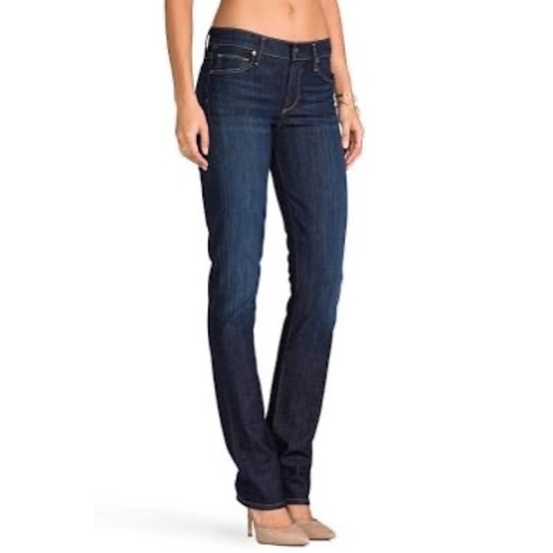 Citizens of Humanity Women's Elson Mid Rise Straight Jeans Size 25 Blue Denim