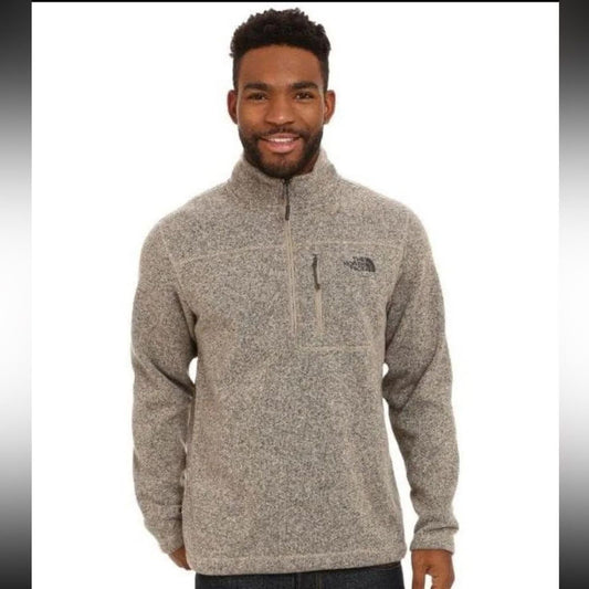 The North Face Taupe Quarter Zip Pullover Size XL