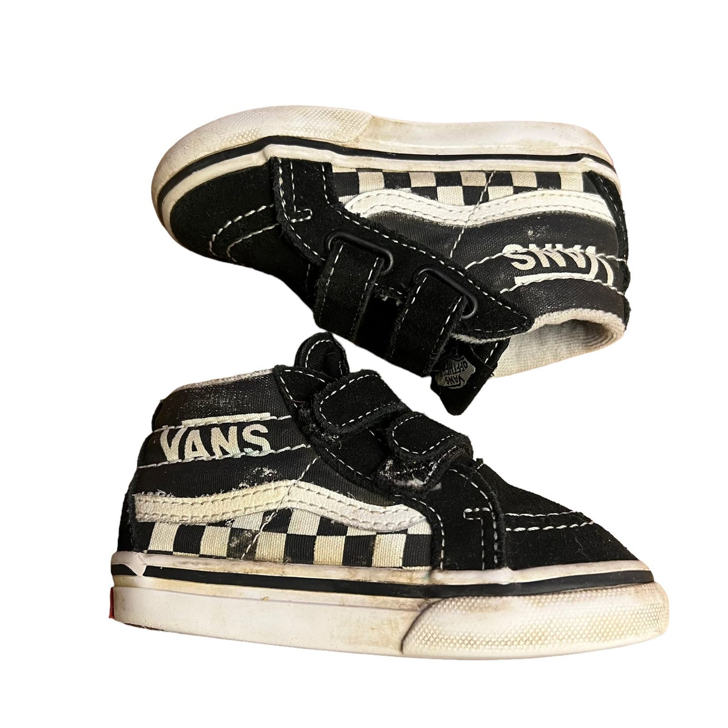 Vans Sk8-Mid Reissue V Kids Mid Top Black/White Checkerboard Toddler Size 6.0